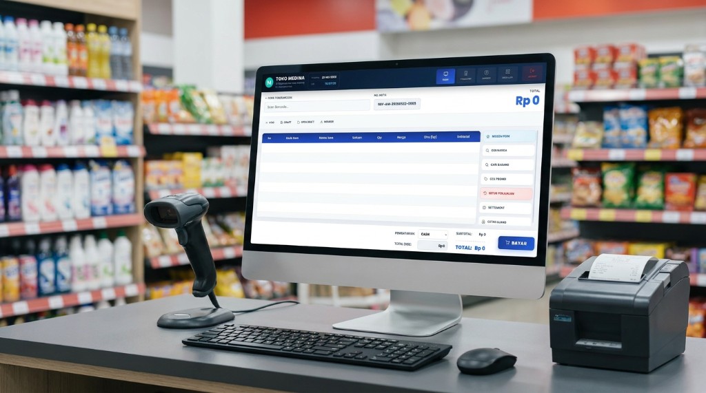 Kasir MORO di minimarket retail
